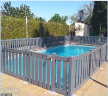 Grey vertical blade aluminium pool fence