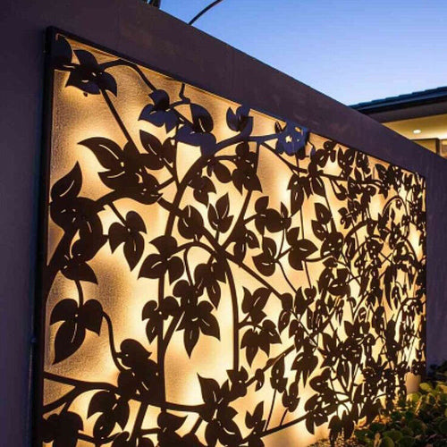 Lit vine pattern feature wall